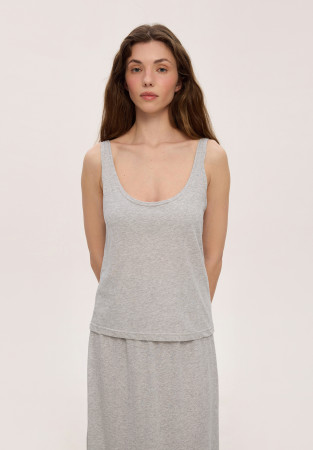 Grey melange jersey tank top